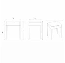 Waschtischunterschrank mit 1 Schublade Devo Lotos BxHxT 60 x 76 cm x 53 cm Frontfarbe structure avola cremeweiß