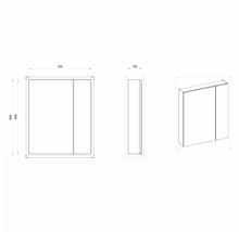 Spiegelschrank Devo Viva 2.0 rechts BxHxT 70x85x15 cm conifer green supermatt