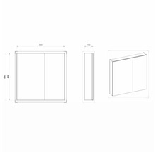 Spiegelschrank Devo Viva 2.0 links BxHxT 85x85x15 cm oak halifax white