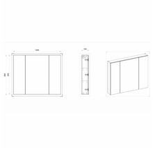 Spiegelschrank Devo Viva 2.0 BxHxT 100x85x15 cm premium white supermatt