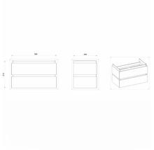 Waschtischunterschrank mit 2 Schubladen Devo Viva 2.0 BxHxT 59x51x44 cm oak halifax white