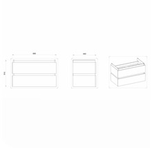 Waschtischunterschrank mit 2 Schubladen Devo Viva 2.0 BxHxT 69x51x44 cm natural hickory