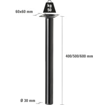 Tischbein mit Tragkraft 50 Kilogramm und Maßen 400/500/600 mm