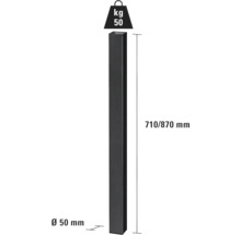 Tarrox Tischbein vierkant 50x50x870 mm schwarz 1 Stück