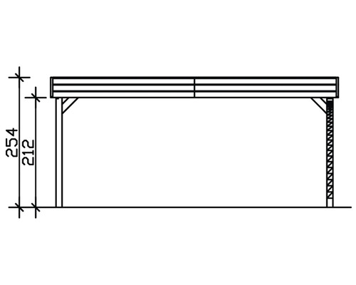Illustration eines Carports mit Höhenangaben