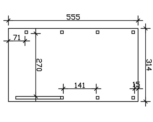 Technische Zeichnung mit Maßangaben