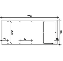 Einzelcarport SKAN HOLZ Friesland Set 2 inkl. Aluminium-Dachplatten, Geräteraum, H-Pfostenanker 314 x 708 cm grau-thumb-5