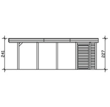 Einzelcarport SKAN HOLZ Friesland Set 2 inkl. Aluminium-Dachplatten, Geräteraum, H-Pfostenanker 314 x 708 cm grau-thumb-7