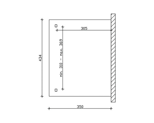 Technische Zeichnung mit Maßangaben