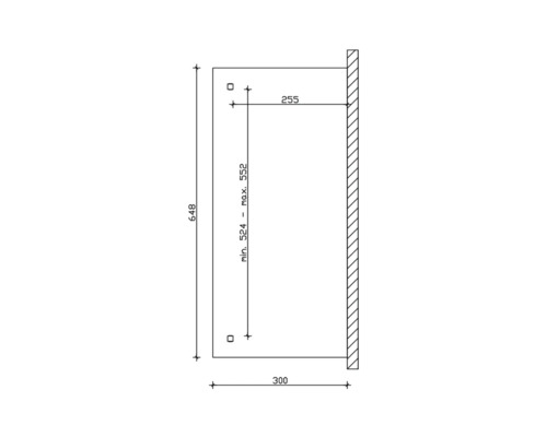 Technische Zeichnung mit Maßangaben für ein Produkt