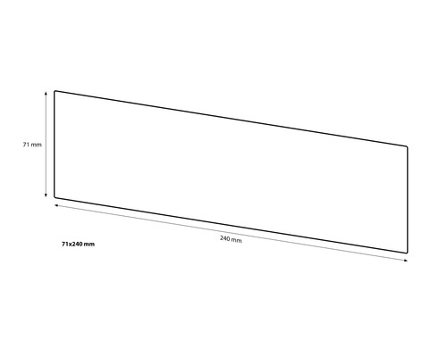Abbildung mit Maßangaben: 71 x 240 Millimeter.