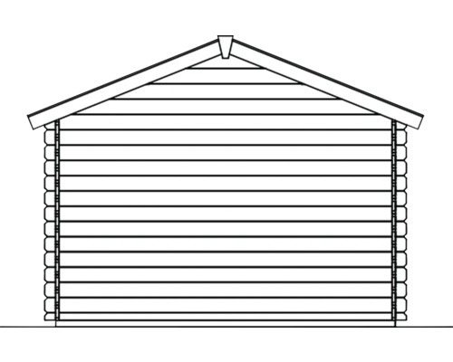 Illustration einer Blockhütte mit Satteldach