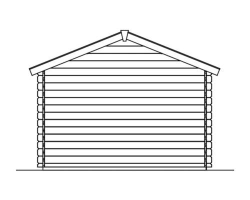 Illustration eines Gerätehauses aus Holz