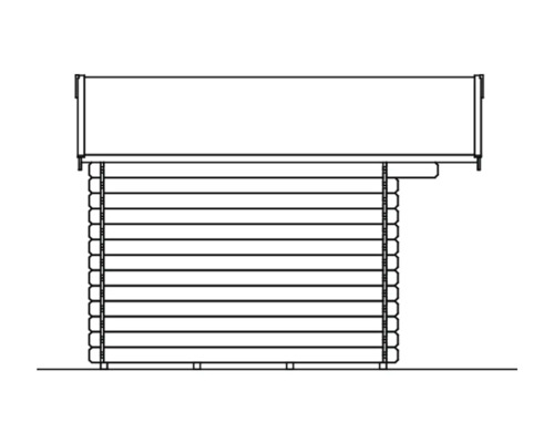 Illustration eines Gartenhauses aus Holz