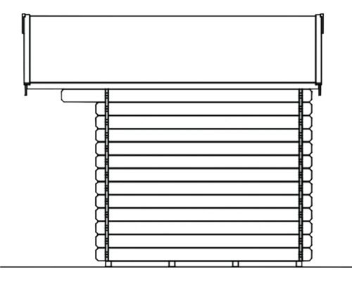 Skizze eines Gartenhauses aus Holz