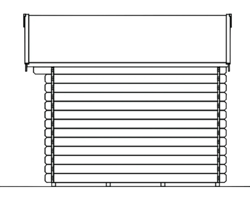 Ansicht eines Gartenhauses aus Holz