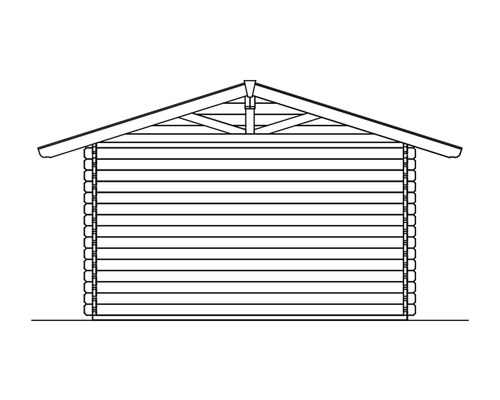 Illustration eines Gartenhauses aus Holz