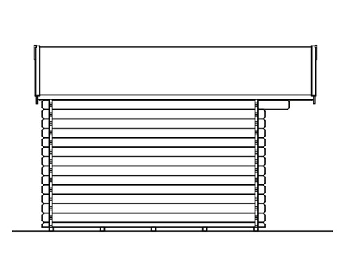 Illustration eines Gartenhauses aus Holz