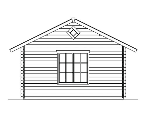 Illustration eines Gartenhauses mit Fenster