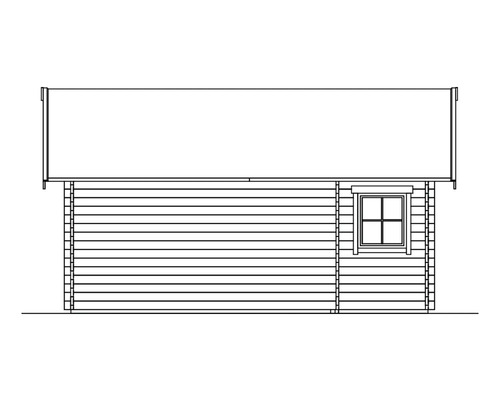 Ansicht eines Gartenhauses mit Fenster