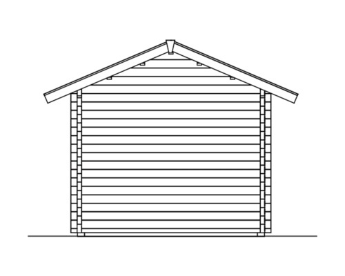 Illustration eines Gartenhauses aus Holz