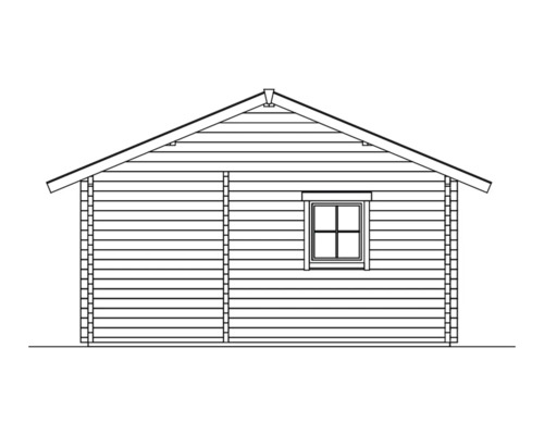 Illustration eines Gartenhauses mit Fenster
