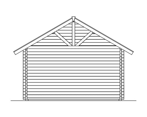 Illustration einer Gartenlaube mit Satteldach