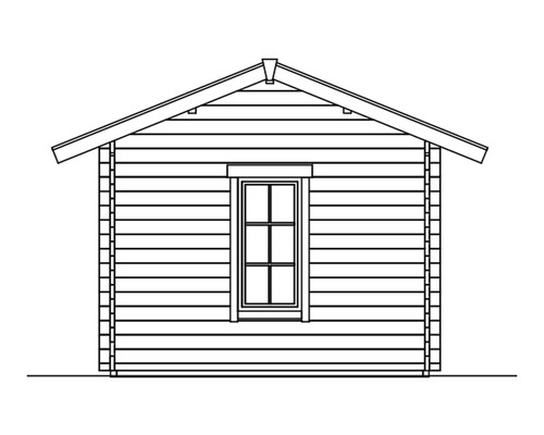Illustration eines Gartenhauses mit Fenster