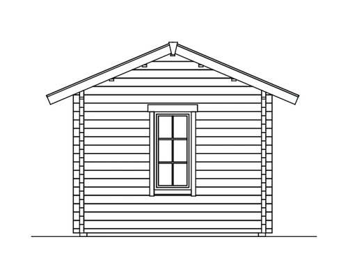 Illustration eines Gartenhauses mit Fenster