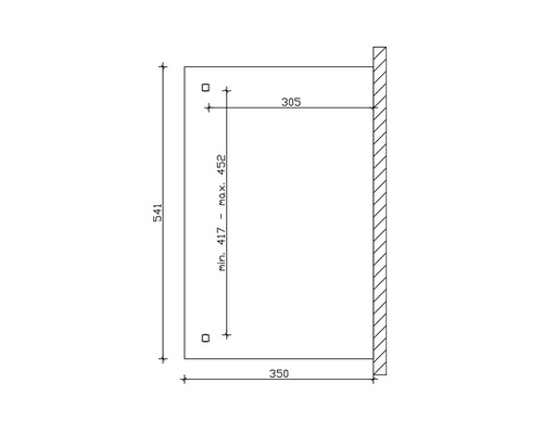 Technische Zeichnung mit Maßangaben