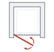 Illustration eines Garagentores mit Schwingfunktion