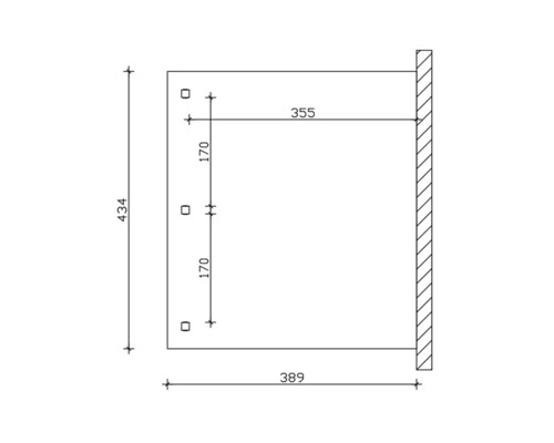 Technische Zeichnung mit Maßangaben