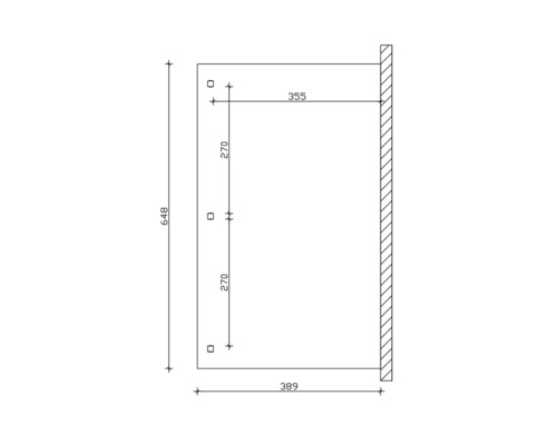 Technische Zeichnung mit Maßen für ein Produkt oder eine Konstruktion.