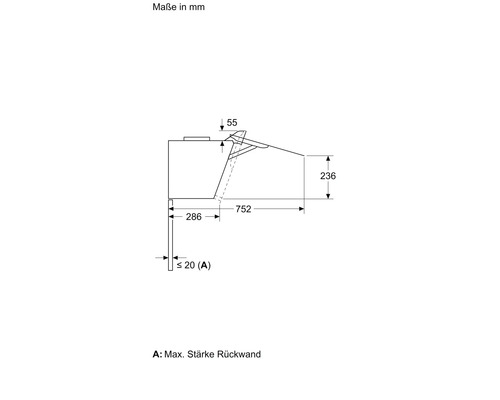 Technische Zeichnung mit Maßangaben in Millimeter