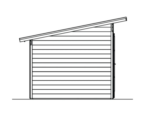 Illustration eines Holzschuppens mit Pultdach