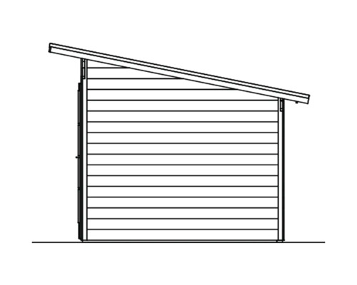 Illustration eines Gerätehauses mit Pultdach