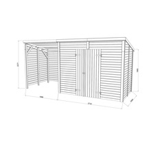 Gartenhaus Palmako Leif 4,5+2,9 m² inkl. Fußboden 467 x 187 cm tauchgrundiert