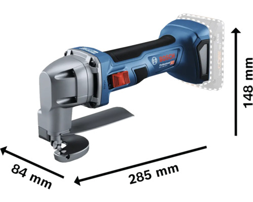 Bosch Blechschere mit Abmessungen