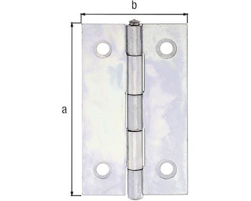 Metallscharnier mit Größenangaben
