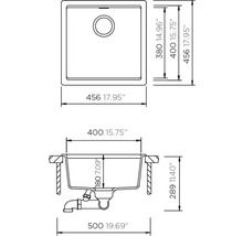 Spüle Schock Kiruna N-100 FB 445 x 445 mm night KIRN100FBNGT