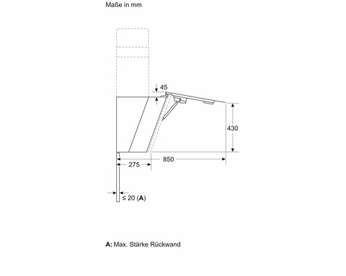 Maße einer Dunstabzugshaube in Millimeter