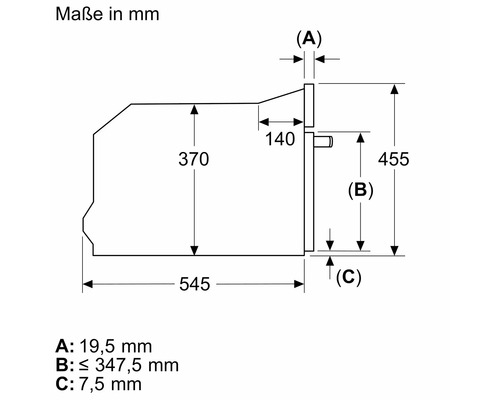 Technische Zeichnung mit Maßangaben in Millimeter