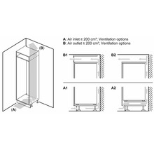 Kühl- und Gefrierkombination Bosch KIV87NSE0 BxHxT 54,1 x 177,2 x 54,8 cm Kühlteil 200 l Gefrierteil 70 l