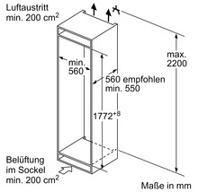 Kühl- und Gefrierkombination Bosch KIV87NSE0 BxHxT 54,1 x 177,2 x 54,8 cm Kühlteil 200 l Gefrierteil 70 l