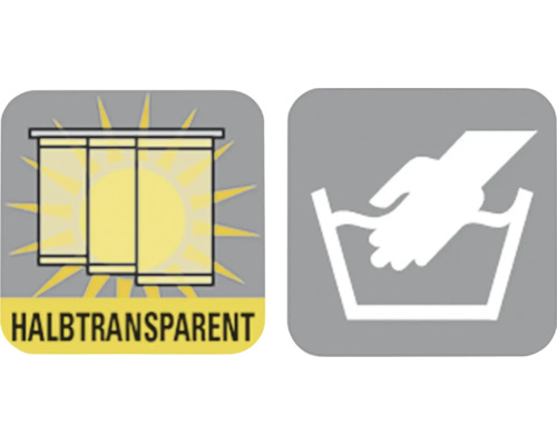 Symbol für halbtransparent und Handwäsche
