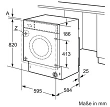 Waschmaschine Maße Skizze