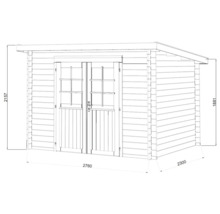 Gartenhaus Palmako Alice 6,1 m² 320 x 273 cm kesseldruckimprägniert