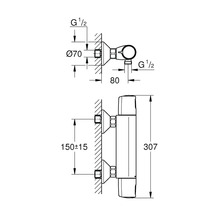 Grohe Quickfix Duscharmatur mit Thermostat PRECISION TREND schwarz matt 1022172432-thumb-2