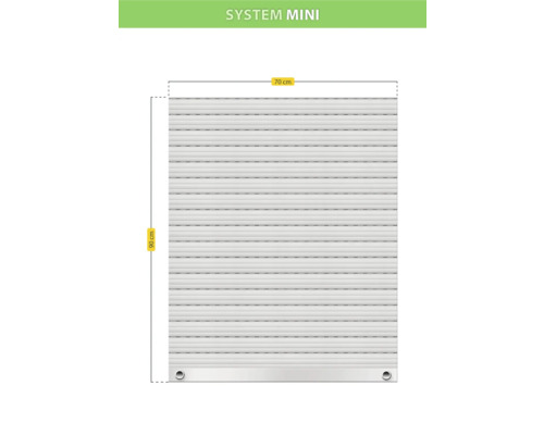 System Mini Rollladen mit den Maßen 90 mal 70 Zentimeter