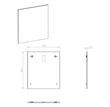 Jungborn Badspiegel 70x80x1,9 cm